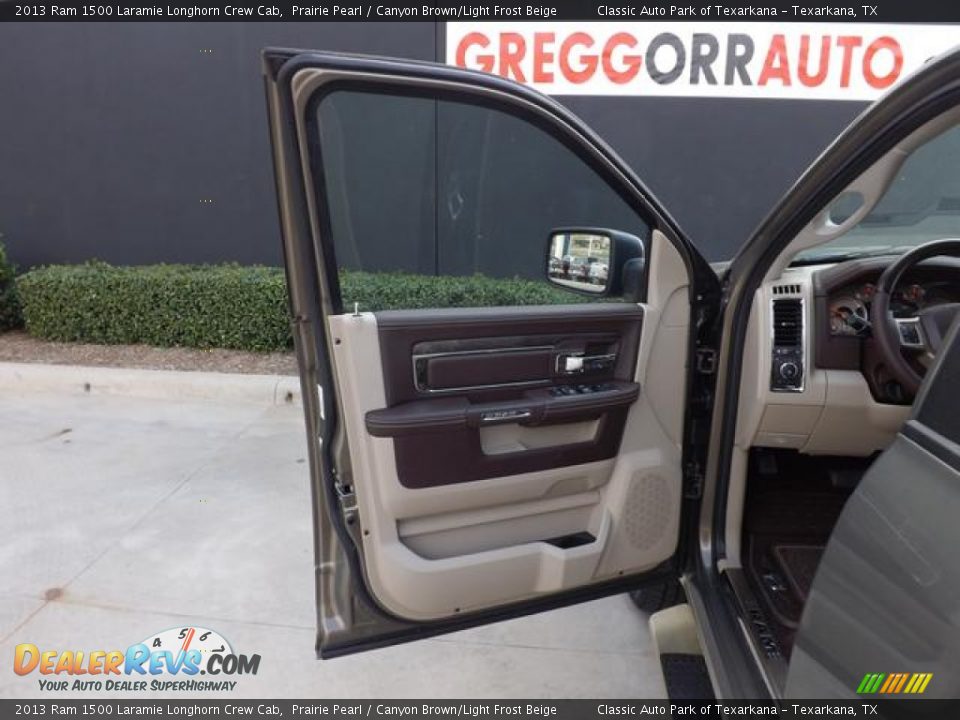 2013 Ram 1500 Laramie Longhorn Crew Cab Prairie Pearl / Canyon Brown/Light Frost Beige Photo #29