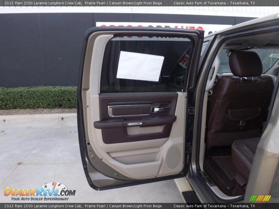 2013 Ram 1500 Laramie Longhorn Crew Cab Prairie Pearl / Canyon Brown/Light Frost Beige Photo #31