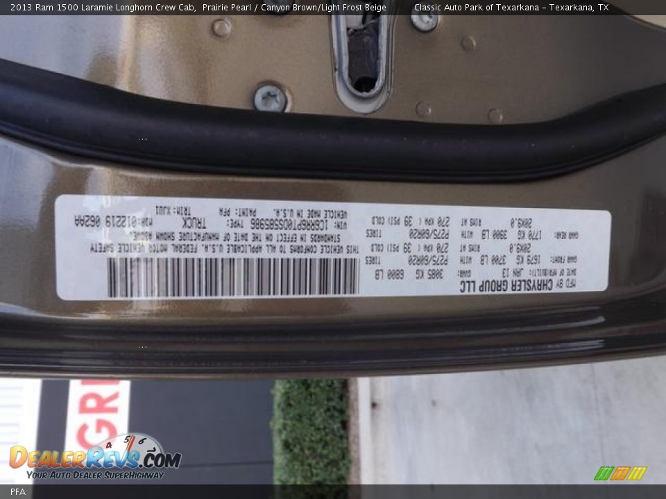 Ram Color Code PFA Prairie Pearl