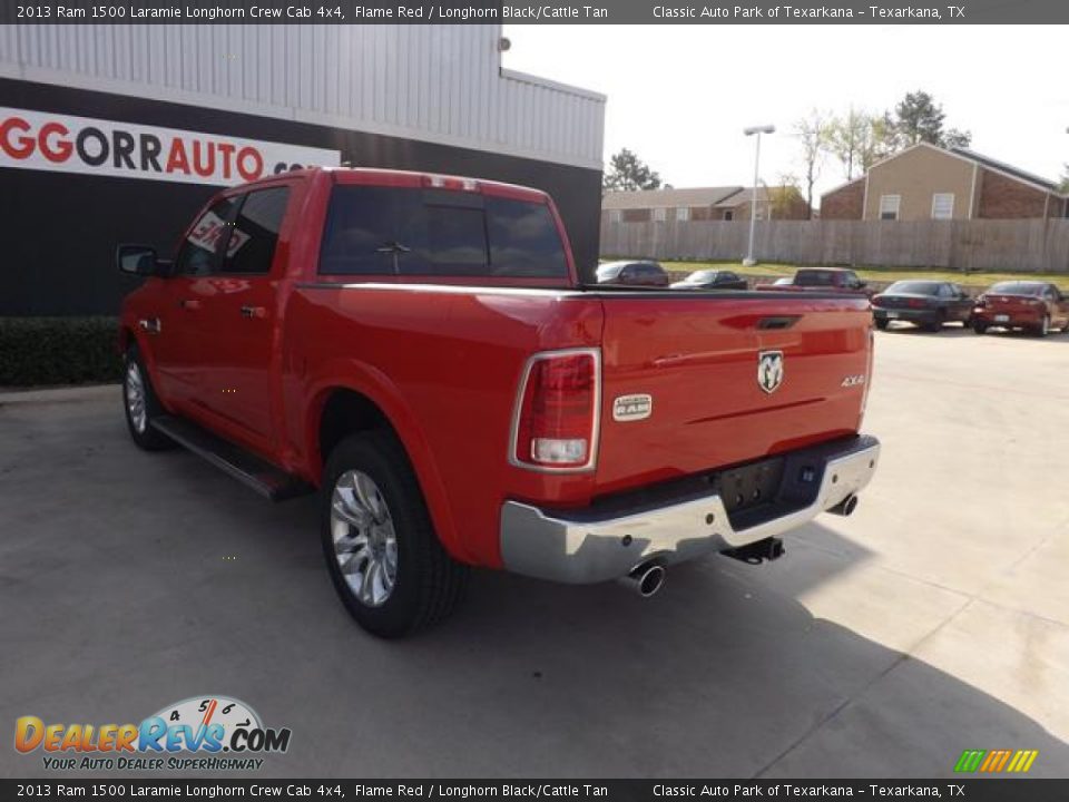 2013 Ram 1500 Laramie Longhorn Crew Cab 4x4 Flame Red / Longhorn Black/Cattle Tan Photo #5