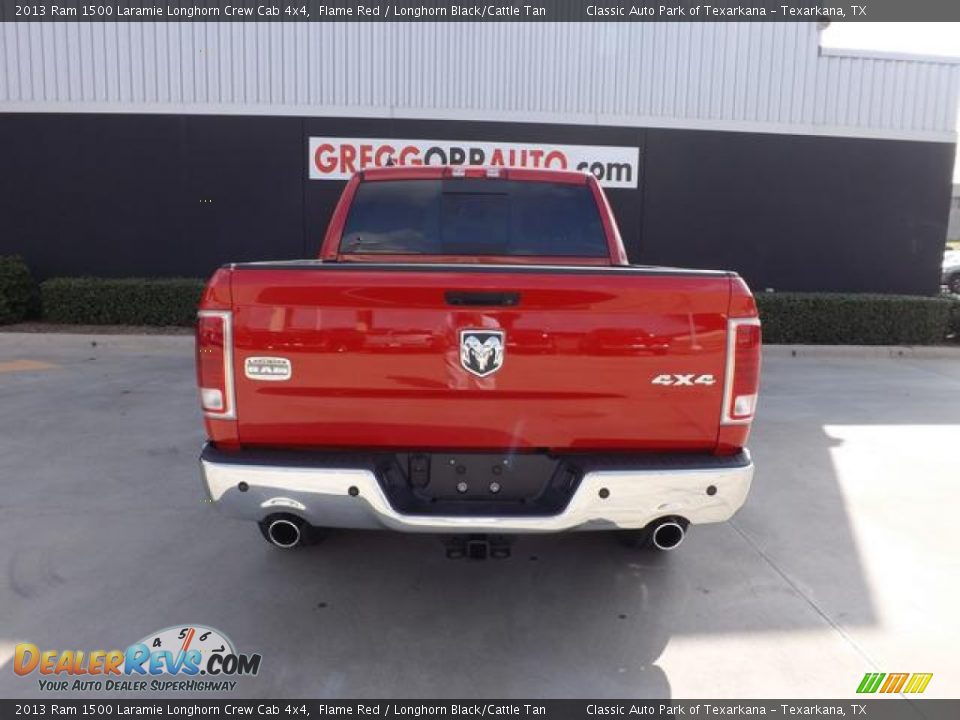 2013 Ram 1500 Laramie Longhorn Crew Cab 4x4 Flame Red / Longhorn Black/Cattle Tan Photo #6