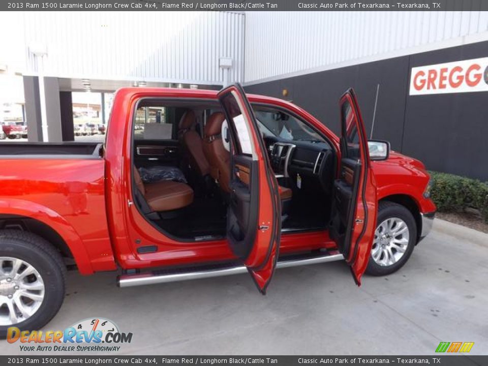 2013 Ram 1500 Laramie Longhorn Crew Cab 4x4 Flame Red / Longhorn Black/Cattle Tan Photo #8