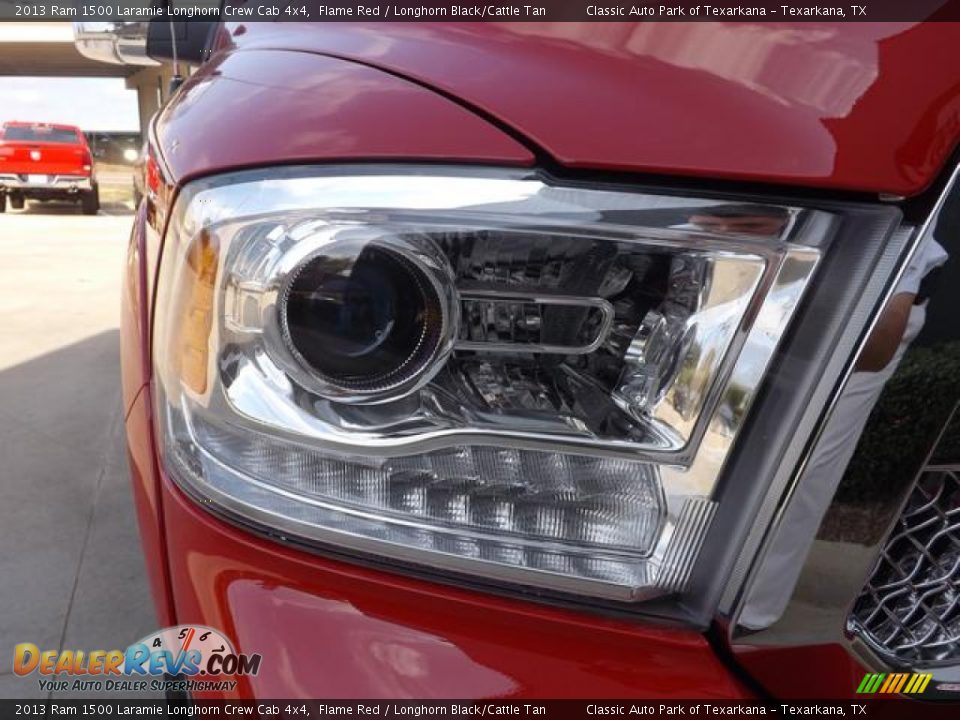 2013 Ram 1500 Laramie Longhorn Crew Cab 4x4 Flame Red / Longhorn Black/Cattle Tan Photo #12