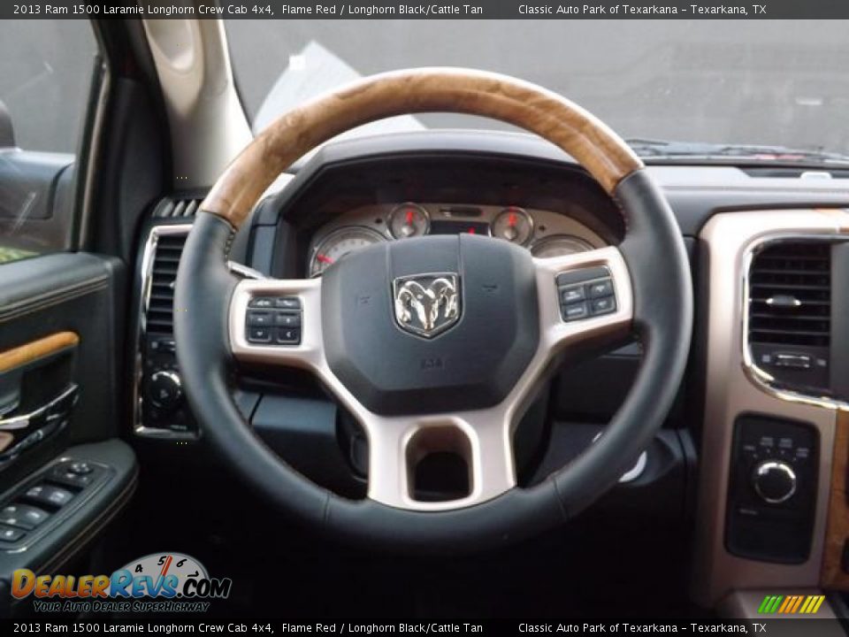 2013 Ram 1500 Laramie Longhorn Crew Cab 4x4 Flame Red / Longhorn Black/Cattle Tan Photo #16