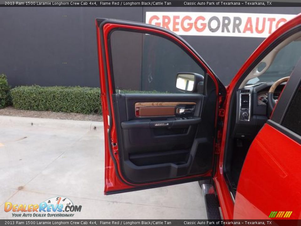 2013 Ram 1500 Laramie Longhorn Crew Cab 4x4 Flame Red / Longhorn Black/Cattle Tan Photo #30