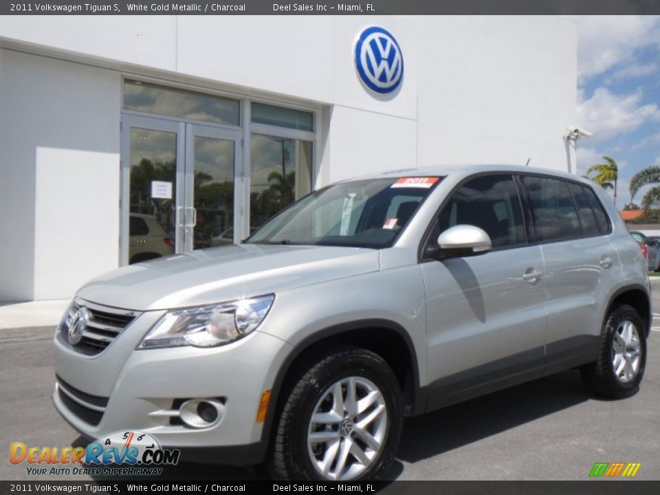 2011 Volkswagen Tiguan S White Gold Metallic / Charcoal Photo #1