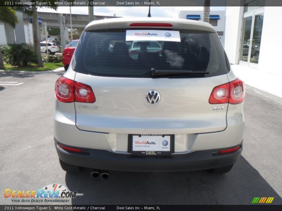 2011 Volkswagen Tiguan S White Gold Metallic / Charcoal Photo #4