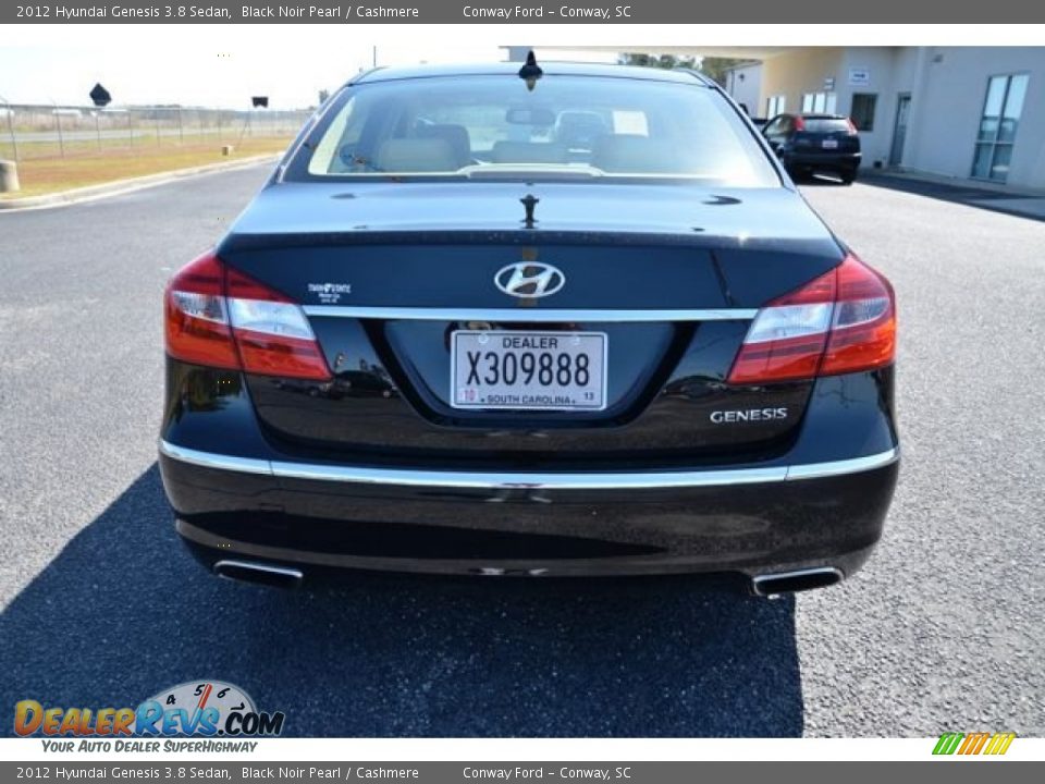 2012 Hyundai Genesis 3.8 Sedan Black Noir Pearl / Cashmere Photo #6