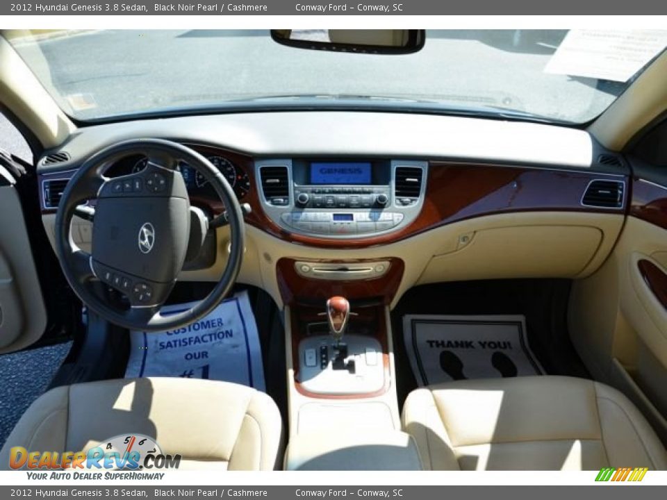 2012 Hyundai Genesis 3.8 Sedan Black Noir Pearl / Cashmere Photo #14