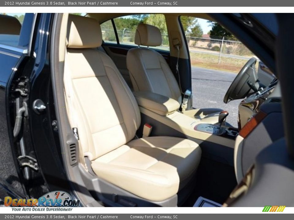 2012 Hyundai Genesis 3.8 Sedan Black Noir Pearl / Cashmere Photo #17