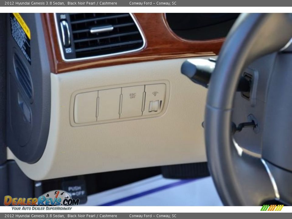 2012 Hyundai Genesis 3.8 Sedan Black Noir Pearl / Cashmere Photo #22