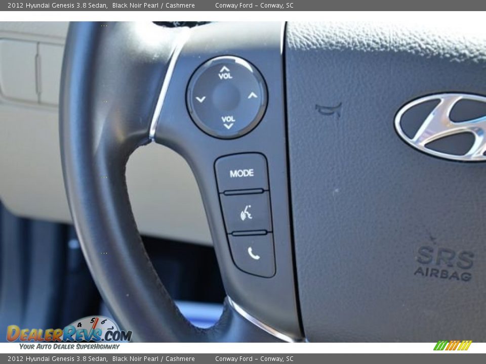 2012 Hyundai Genesis 3.8 Sedan Black Noir Pearl / Cashmere Photo #24