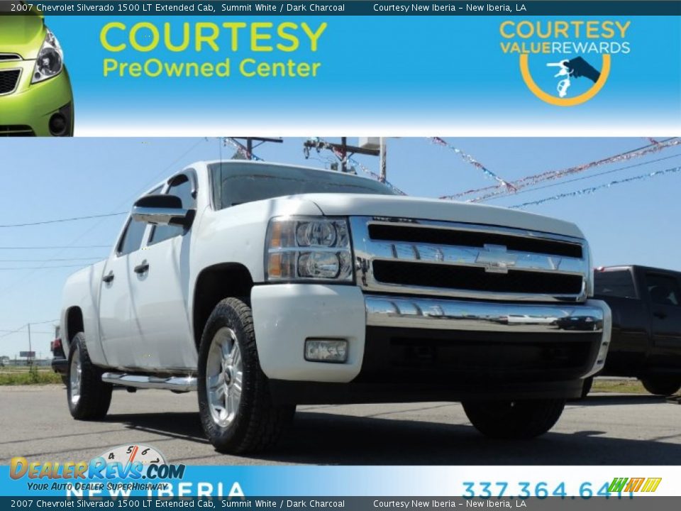 2007 Chevrolet Silverado 1500 LT Extended Cab Summit White / Dark Charcoal Photo #1