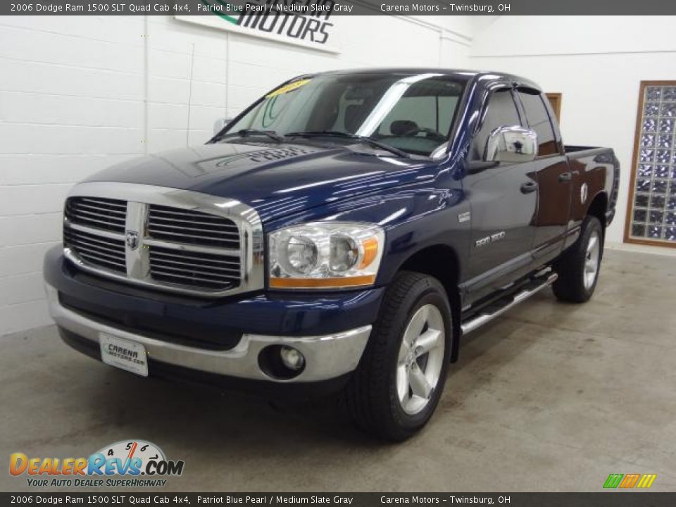 2006 Dodge Ram 1500 SLT Quad Cab 4x4 Patriot Blue Pearl / Medium Slate Gray Photo #15