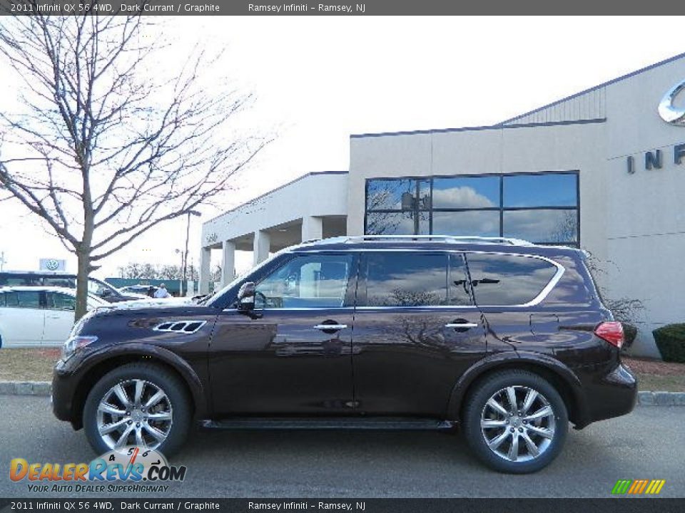 2011 Infiniti QX 56 4WD Dark Currant / Graphite Photo #4