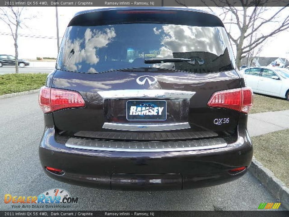 2011 Infiniti QX 56 4WD Dark Currant / Graphite Photo #6