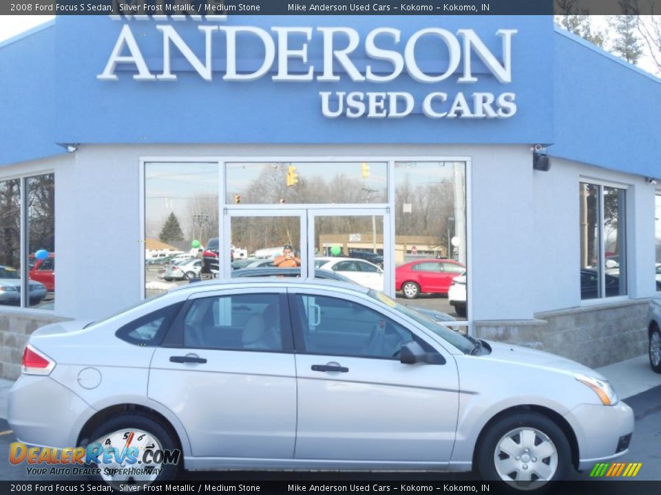 2008 Ford Focus S Sedan Silver Frost Metallic / Medium Stone Photo #2