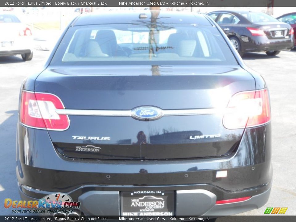 2012 Ford Taurus Limited Ebony Black / Charcoal Black Photo #23
