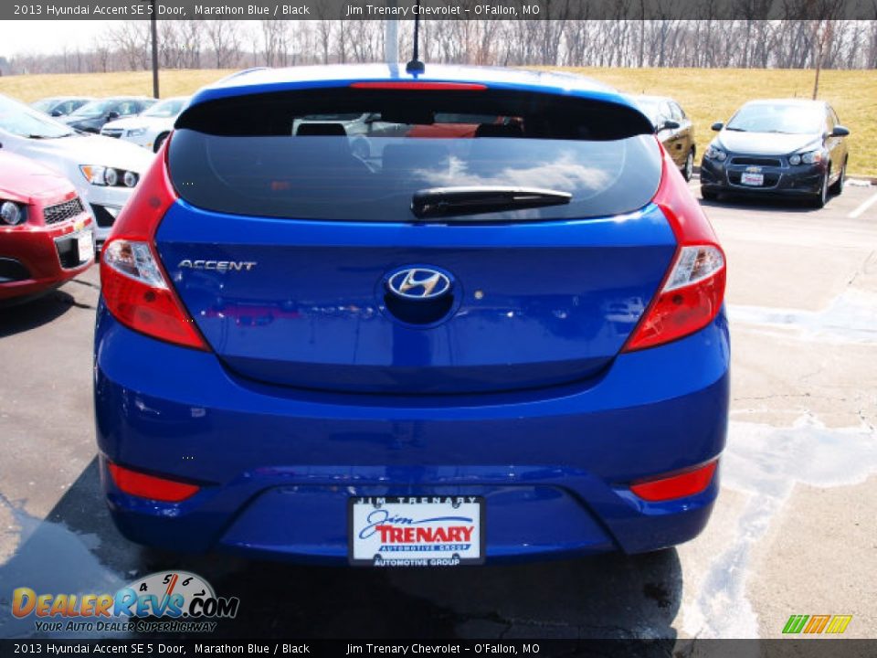 2013 Hyundai Accent SE 5 Door Marathon Blue / Black Photo #6