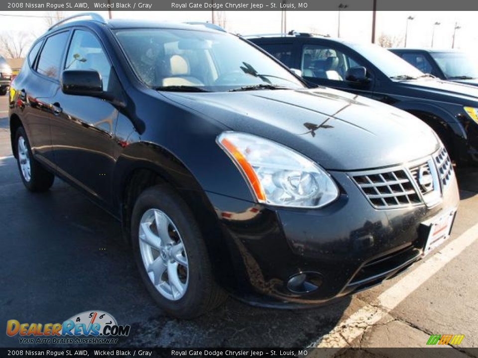 2008 Nissan Rogue SL AWD Wicked Black / Gray Photo #2