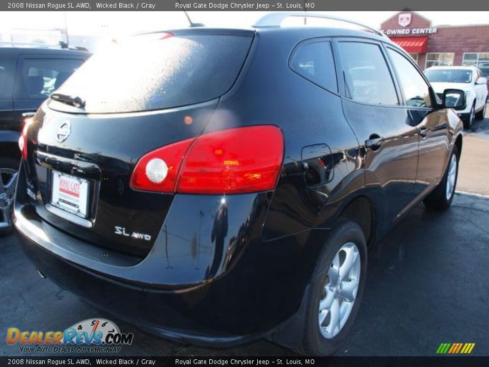 2008 Nissan Rogue SL AWD Wicked Black / Gray Photo #3