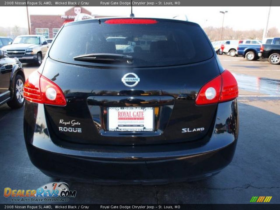 2008 Nissan Rogue SL AWD Wicked Black / Gray Photo #6