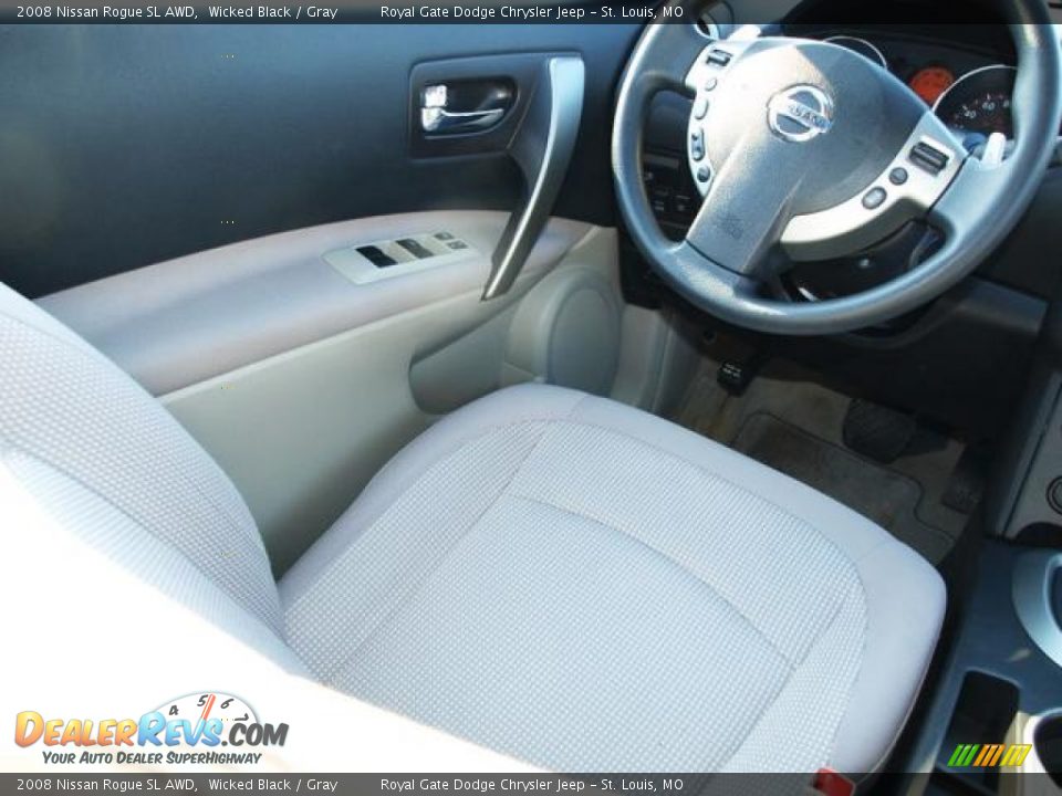 2008 Nissan Rogue SL AWD Wicked Black / Gray Photo #11