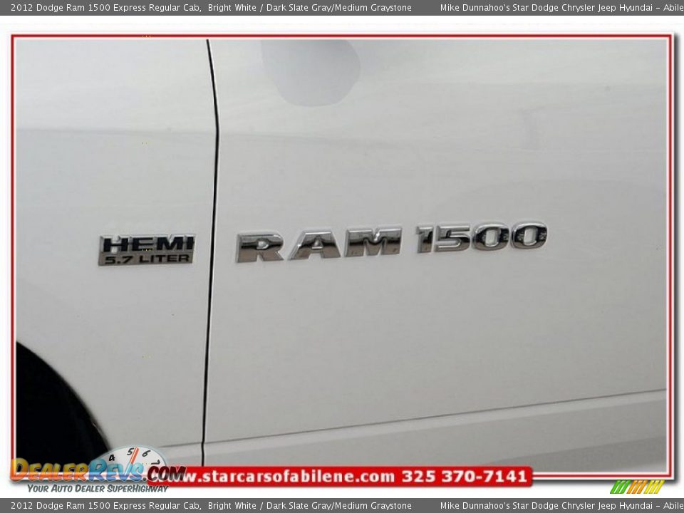 2012 Dodge Ram 1500 Express Regular Cab Bright White / Dark Slate Gray/Medium Graystone Photo #2