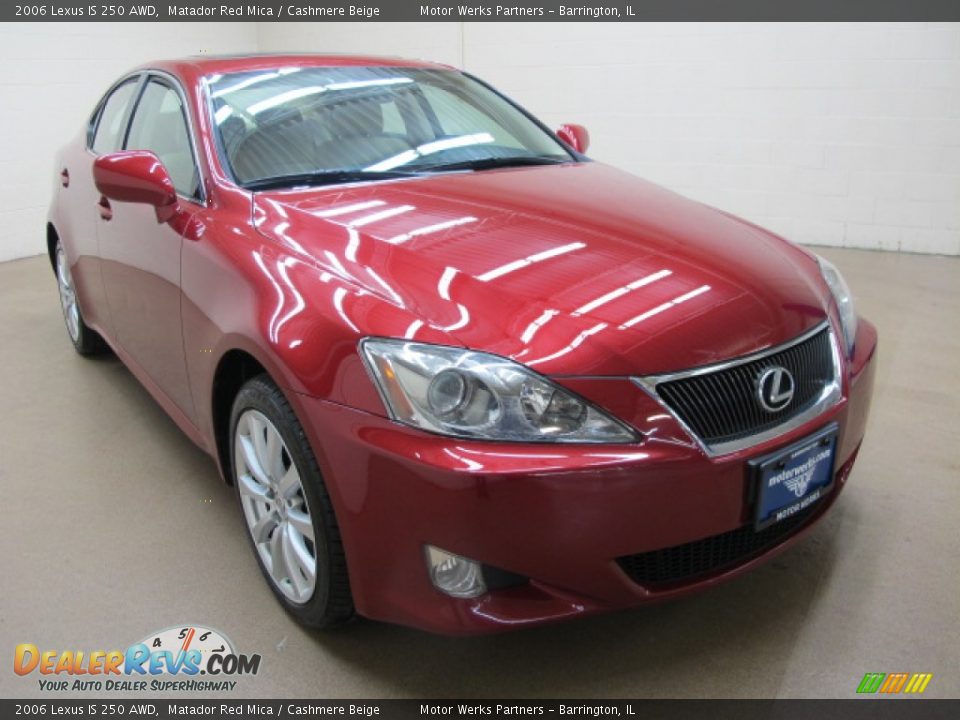 2006 Lexus IS 250 AWD Matador Red Mica / Cashmere Beige Photo #1