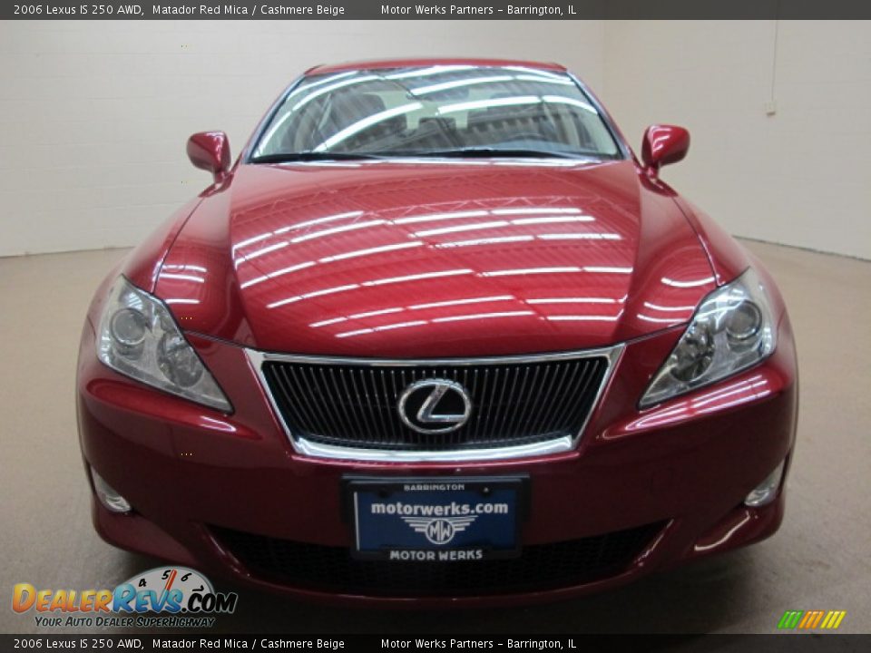 2006 Lexus IS 250 AWD Matador Red Mica / Cashmere Beige Photo #2