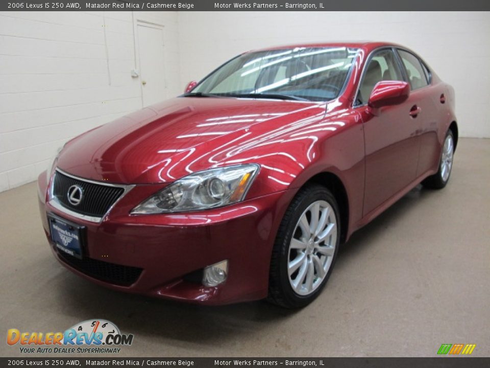 2006 Lexus IS 250 AWD Matador Red Mica / Cashmere Beige Photo #4