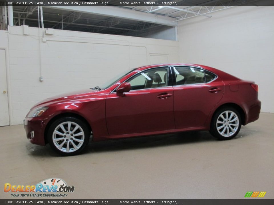 2006 Lexus IS 250 AWD Matador Red Mica / Cashmere Beige Photo #5