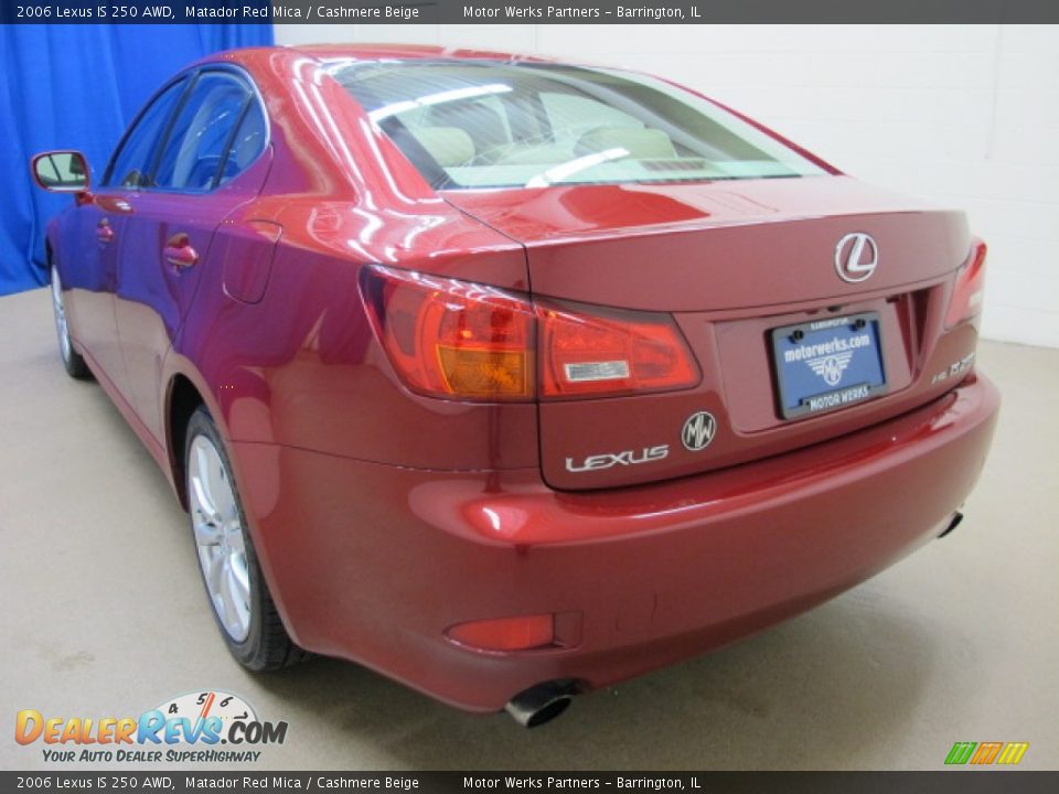 2006 Lexus IS 250 AWD Matador Red Mica / Cashmere Beige Photo #6