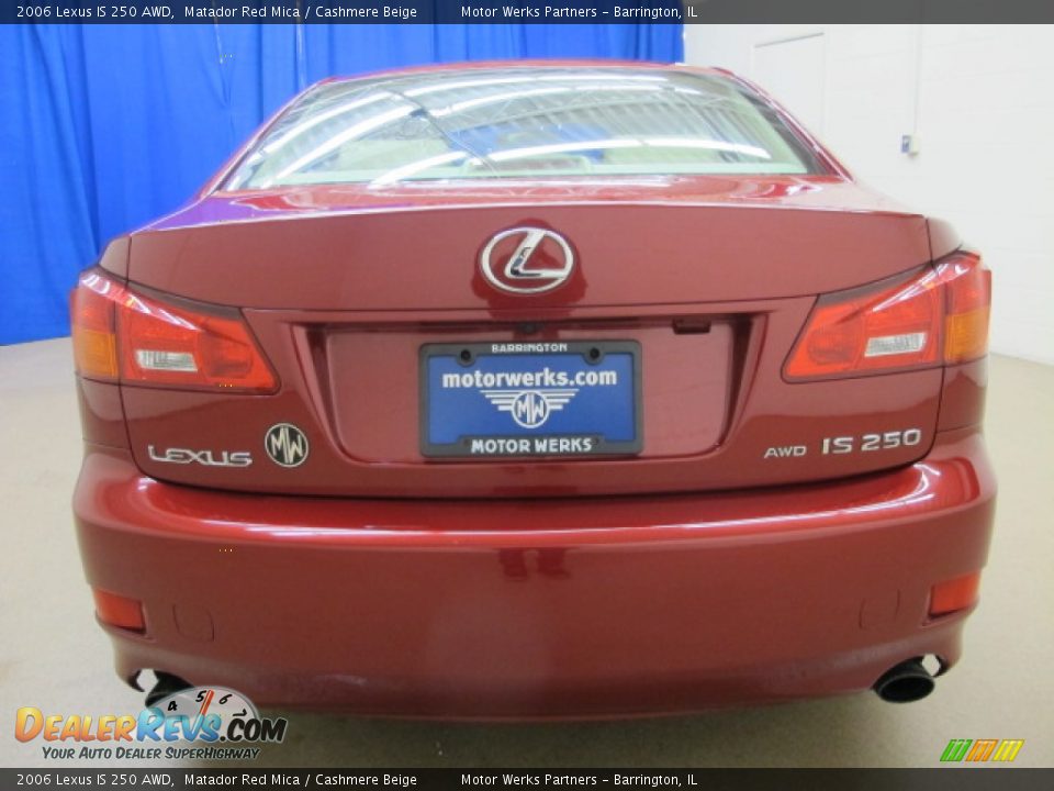 2006 Lexus IS 250 AWD Matador Red Mica / Cashmere Beige Photo #7