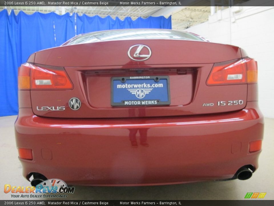 2006 Lexus IS 250 AWD Matador Red Mica / Cashmere Beige Photo #8