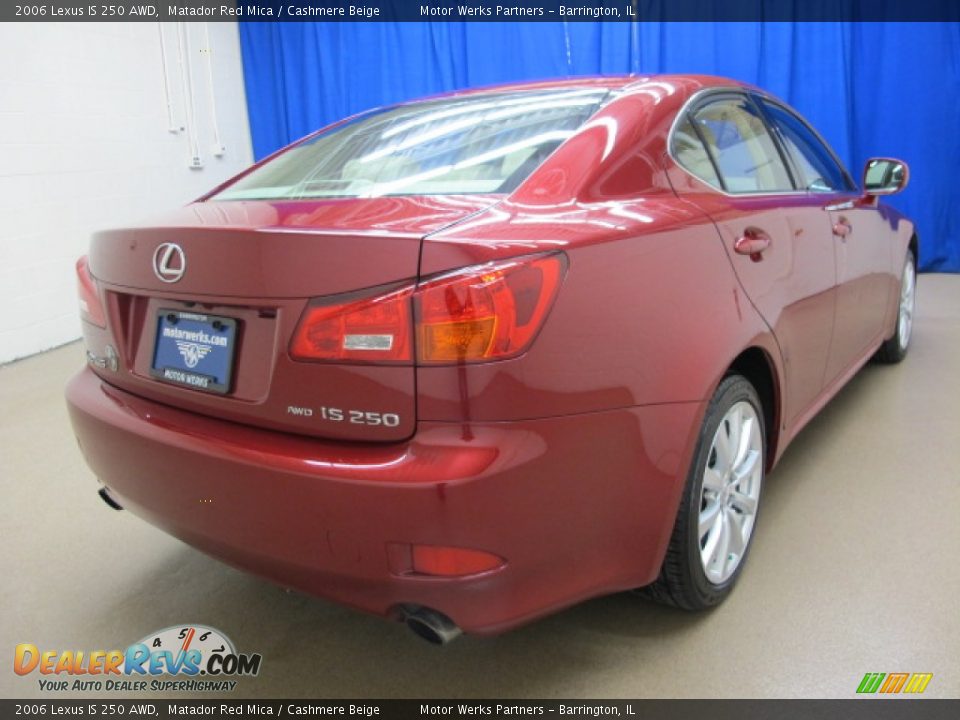 2006 Lexus IS 250 AWD Matador Red Mica / Cashmere Beige Photo #9