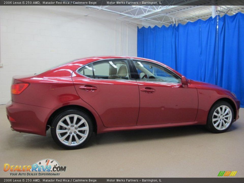 2006 Lexus IS 250 AWD Matador Red Mica / Cashmere Beige Photo #10