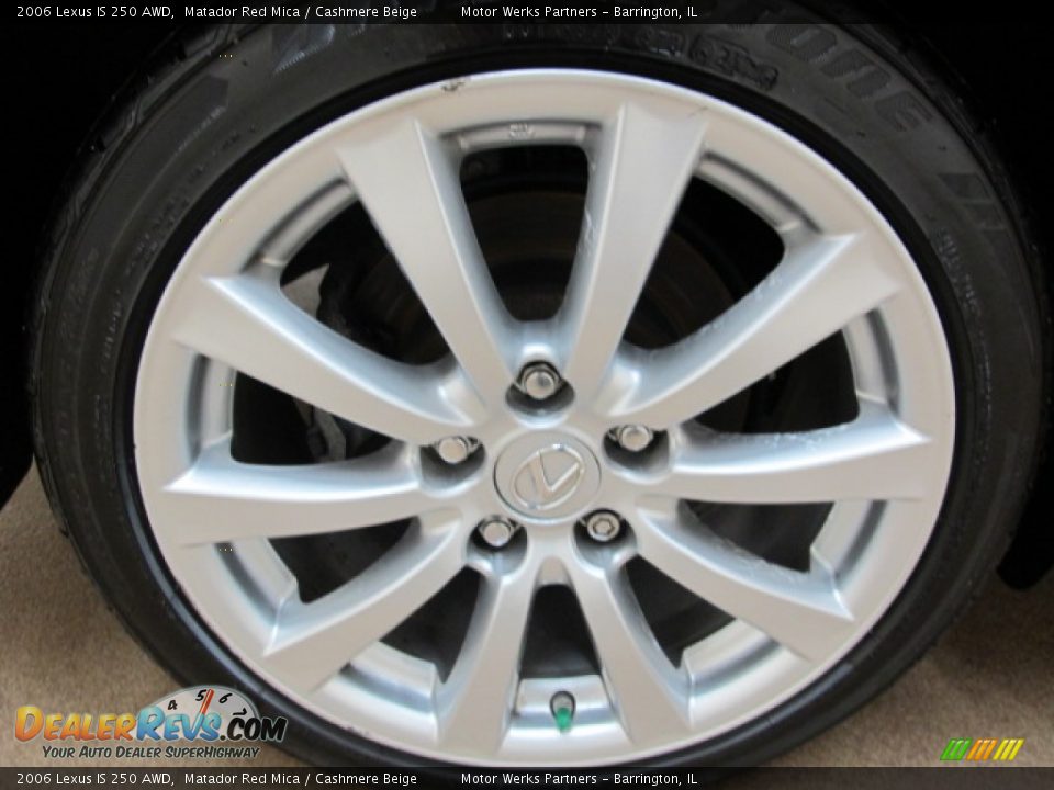 2006 Lexus IS 250 AWD Matador Red Mica / Cashmere Beige Photo #13