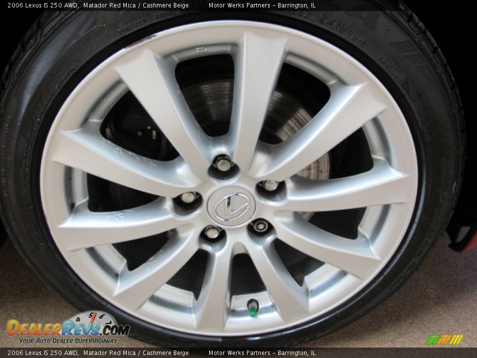 2006 Lexus IS 250 AWD Matador Red Mica / Cashmere Beige Photo #14