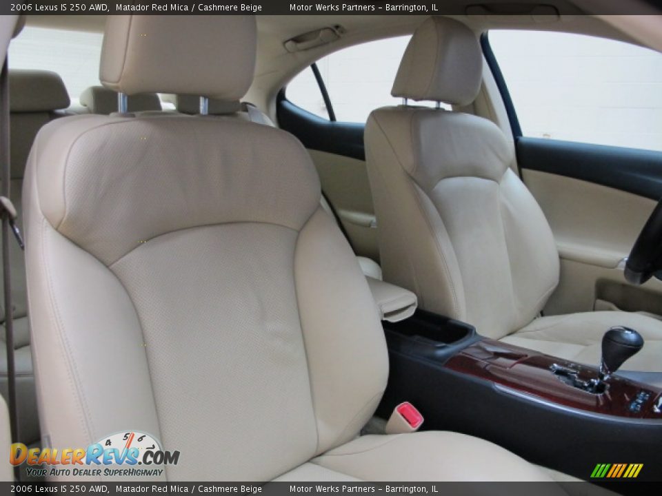 2006 Lexus IS 250 AWD Matador Red Mica / Cashmere Beige Photo #24