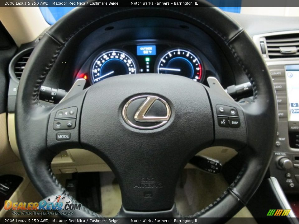 2006 Lexus IS 250 AWD Matador Red Mica / Cashmere Beige Photo #33