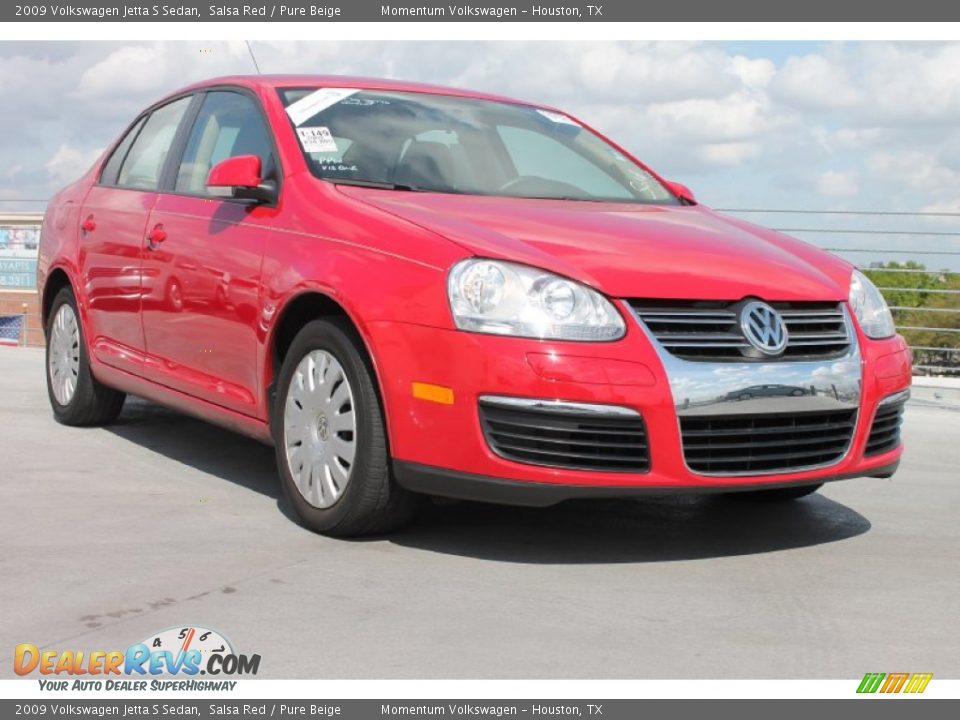2009 Volkswagen Jetta S Sedan Salsa Red / Pure Beige Photo #1
