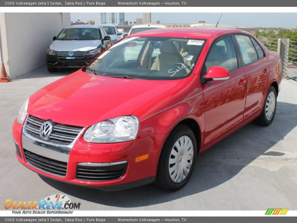 2009 Volkswagen Jetta S Sedan Salsa Red / Pure Beige Photo #3