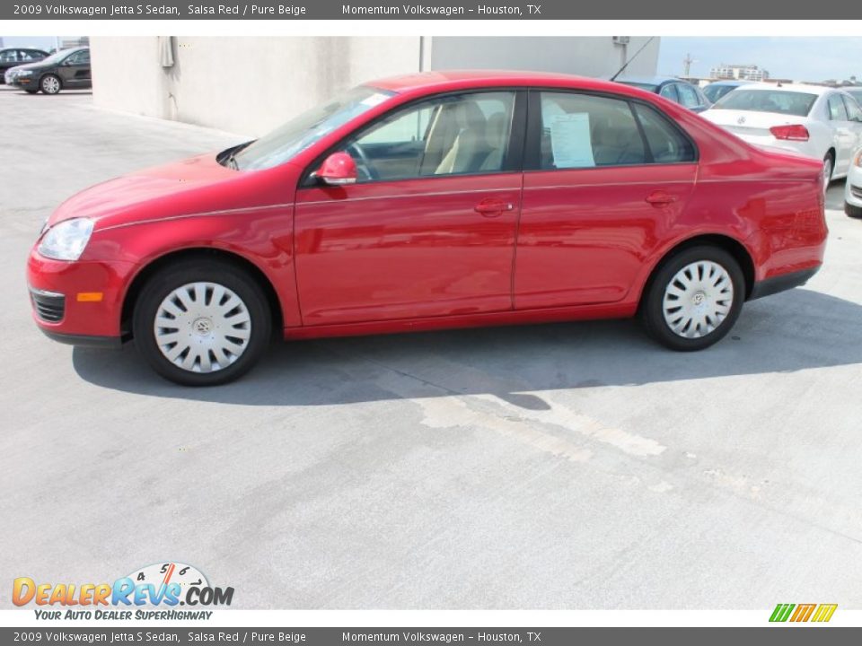 2009 Volkswagen Jetta S Sedan Salsa Red / Pure Beige Photo #5