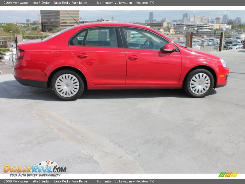 2009 Volkswagen Jetta S Sedan Salsa Red / Pure Beige Photo #10