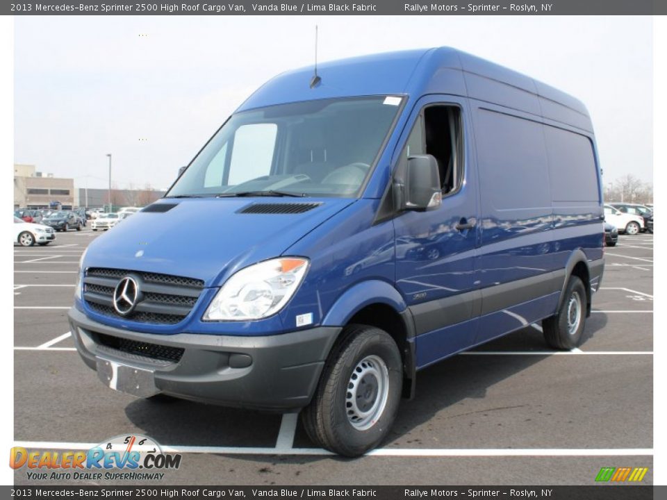 2013 Mercedes-Benz Sprinter 2500 High Roof Cargo Van Vanda Blue / Lima Black Fabric Photo #1