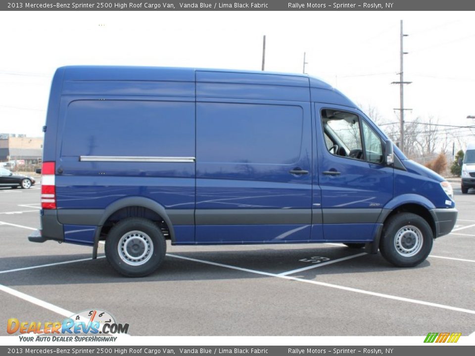 2013 Mercedes-Benz Sprinter 2500 High Roof Cargo Van Vanda Blue / Lima Black Fabric Photo #7