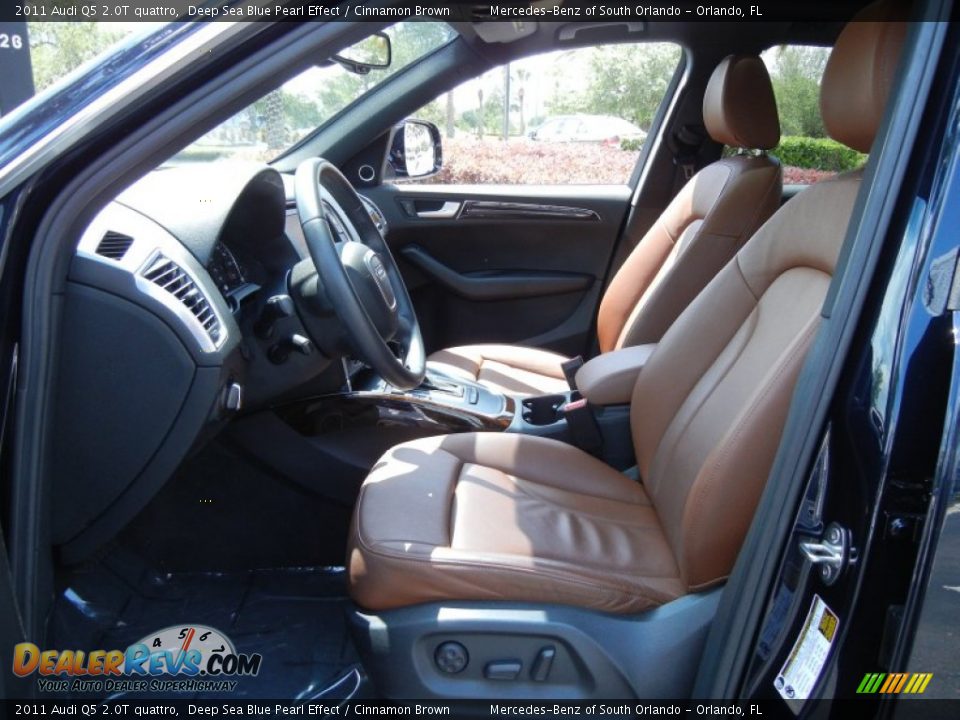 2011 Audi Q5 2.0T quattro Deep Sea Blue Pearl Effect / Cinnamon Brown Photo #12