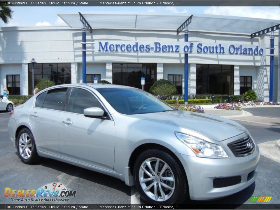 2009 Infiniti G 37 Sedan Liquid Platinum / Stone Photo #1