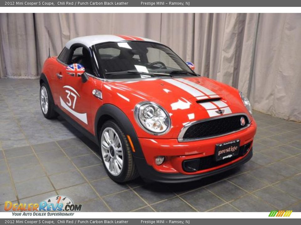 2012 Mini Cooper S Coupe Chili Red / Punch Carbon Black Leather Photo #4